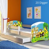 ACMA Dječji krevet s motivom, bočna sonoma + ladica 160x80 cm - 20 Digger Cijene