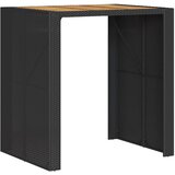  Vrtni barski stol s drvenom pločom crni 105x80x110 cm poliratan | shoptok.hr