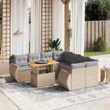 vidaXL 9-dijelni set vrtnih sofa s jastucima bež od poliratana | shoptok.hr