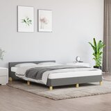 vidaXL Posteljni okvir z vzglavjem temno siv 140x200 cm blago Cene