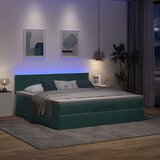  Otomanska postelja z vzmetnico & LED temno zelena 160x200cm, (22054213) Cene