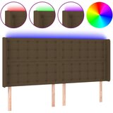 Maison Chic LED posteljno vzglavje - Vzglavna omarica temno rjavo 163x16x118/128 cm blago, (22077472) | Shoptok.si