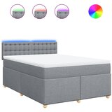  Krevet box spring s madracem svjetlosiva 160x200 cm tkanina Slike