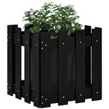 vidaXL Vrtno korito z ograjico črno 40x40x40 cm trdna borovina | Shoptok.si