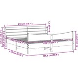  Okvir kreveta s uzglavljem 200 x 200 cm od masivne borovine | shoptok.hr