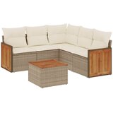  6-dijelni set vrtnih sofa s jastucima bež od poliratana | shoptok.hr