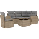 vidaXL 6-dijelni set vrtnih sofa s jastucima bež od poliratana | shoptok.hr