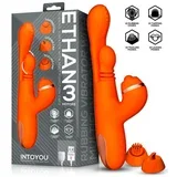 Ethan Vibrator 360 G-spot Massage with Multifunction Caps Orange