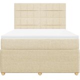  Krevet s oprugama i madracem krem 140 x 190 cm od tkanine | shoptok.hr