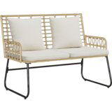 vidaXL Vrtna klop Črna, antracit 113 x 69 x 83 cm Poli ratan, jeklo | Shoptok.si