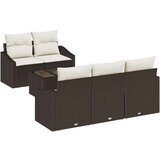  6-delni vrtni sofa set z blazinami Rjava Poli ratan, (22091177) | Shoptok.si