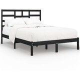  Posteljni okvir črn iz trdnega lesa 140x190 cm, (20645544) | Shoptok.si