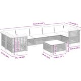  8-dijelni set vrtnih sofa od poliratana s jastucima bež 63.5 x 63.5 x 62 cm | Shoptok.si