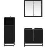 vidaXL Komplet pohištva za kopalnico 3 pcs Črni hrast 60 x 33 x 60 cm | Shoptok.si