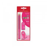 Faber-Castell grafitna olovka set polyblister 2 graf. ol pink reza gumica sleeve Cene