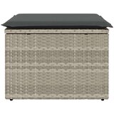  Vrtni tabure s jastukom svijetlosivi 55x55x37 cm od poliratana | shoptok.hr