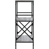  Regal za knjige 3 razine siva boja hrasta 59x35x90 5 cm drveni | shoptok.hr