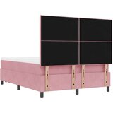  Madrac s okvirom s madracem i klupom Ružičasti 160x200 cm Baršun | shoptok.hr