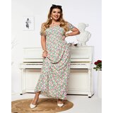 Resti Women's white and pink maxi dress with floral print - Clothing Cene