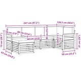  Set vanjskih sofa 6 pcs Bijela i bež 247 x 128,5 x 73 cm | Shoptok.si