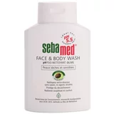 Sebamed Sensitive Skin Face & Body Wash čistilna emulzija za obraz in telo za občutljivo kožo 1000 ml poškodovana škatla