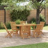  Vrtni set za objed 7 pcs Smeđa Čvrsto teak drvo | shoptok.hr