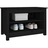  Klupa za cipele crna 70 x 38 x 45,5 cm od masivne borovine | Eponuda.ba