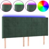 Maison Chic LED Posteljno vzglavje - Vzglavna omarica - Nočna omarica temno zeleno 203x16x118/128 cm žamet, (21712537) Cene
