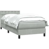  spring postelja z vzmetnico svetlo siva 80x220 cm žamet, (21791897) | Shoptok.si