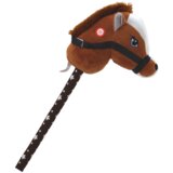 Lean Toys Plišasta glava konja na palici Hobby Horse Dolgodlaki konj Rjava zvoki | Shoptok.si