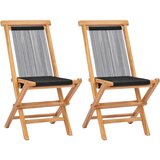 Maison Chic Zložljivi Vrtni Stoli - Stol za vrti 2 kosa trdna tikovina in vrv JS2705, (21876281) | Shoptok.si