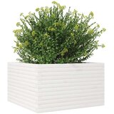  Vrtno cvetlično korito belo 80x80x45,5 cm trdna borovina | Shoptok.si