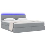  Krevet s prostorom za pohranu s LED-om s madracem Svijetlo siva | shoptok.hr