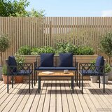  Set vanjskog namještaja 4 pcs Siva i tamnoplava poliratan | Eponuda.com