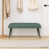  Klupa s gumbastim tkanjem Morska zelena 110 x 40 x 46 cm Baršun | shoptok.hr