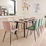 Bessagi Home stol elif, bež, žamet | Shoptok.si