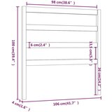  Uzglavlje za krevet crno 106 x 4 x 100 cm od masivne borovine | shoptok.hr