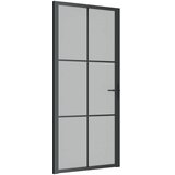  Unutarnja vrata 93 x 201,5 cm crna od mat stakla i aluminija | shoptok.hr