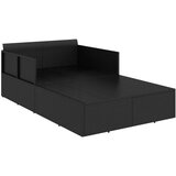 LEŽAJ za sunčanje s jastucima crni 182 x 118 x 63 cm poliratan | shoptok.hr