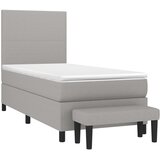  Krevet s oprugama i madracem svjetlosivi 100x200 cm od tkanine | shoptok.hr