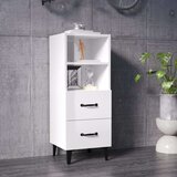  Komoda sjajna bijela 34 5x34x90 cm od konstruiranog drva | shoptok.hr