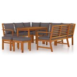  9-dijelni vrtni blagovaonski set s jastucima od bagremovog drva | Eponuda.com