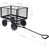 vidaXL Vrtni ročni voziček črn 350 kg | Shoptok.si