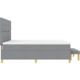  Postelja s skrinjo z vzmetnico in klopjo svetlo siva 180x200 cm tkanina, (22083697) | Shoptok.si
