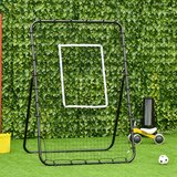 HOMCOM Zložljiva odbojna nogometna mreža s tarčo, nastavljiva višina in kot, kovina in PE, 123x73x178,5 cm, črna, (20754252) | Shoptok.si