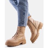 Gemre Beige lace-up hiking ankle boots eco-leather Caldera | shoptok.hr