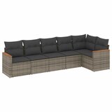  6-dijelni set vrtnih sofa od poliratana s jastucima sivi | shoptok.hr