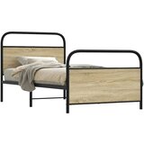 vidaXL Posteljni okvir brez vzmetnice 100x190 cm sonoma hrast inž. les Cene
