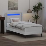  Krevetna konstrukcija Bijela 90 x 190 cm Umjetna koža | shoptok.hr