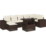 vidaXL 8-dijelni set vrtnih sofa s jastucima smeđi od poliratana | shoptok.hr